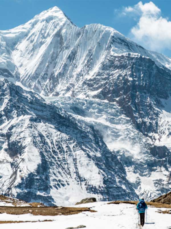 Turquoise Tilicho Lake at 4,919m, Annapurna region, Nepal