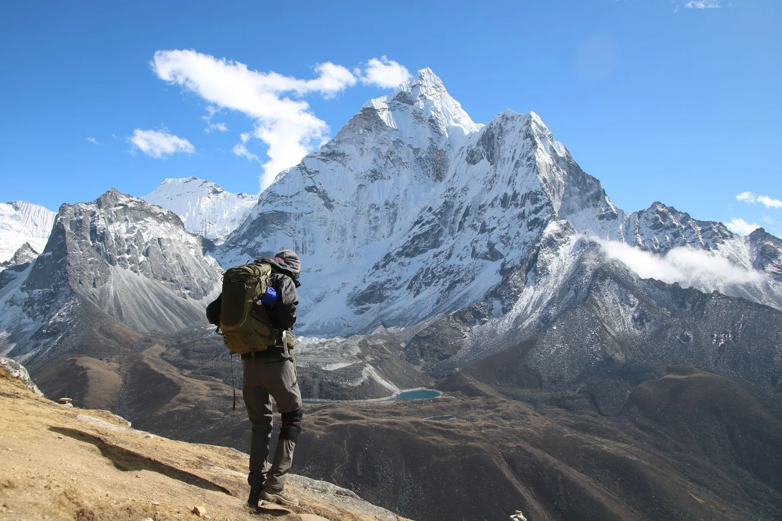A climber high on Mount Everest, Nepal
