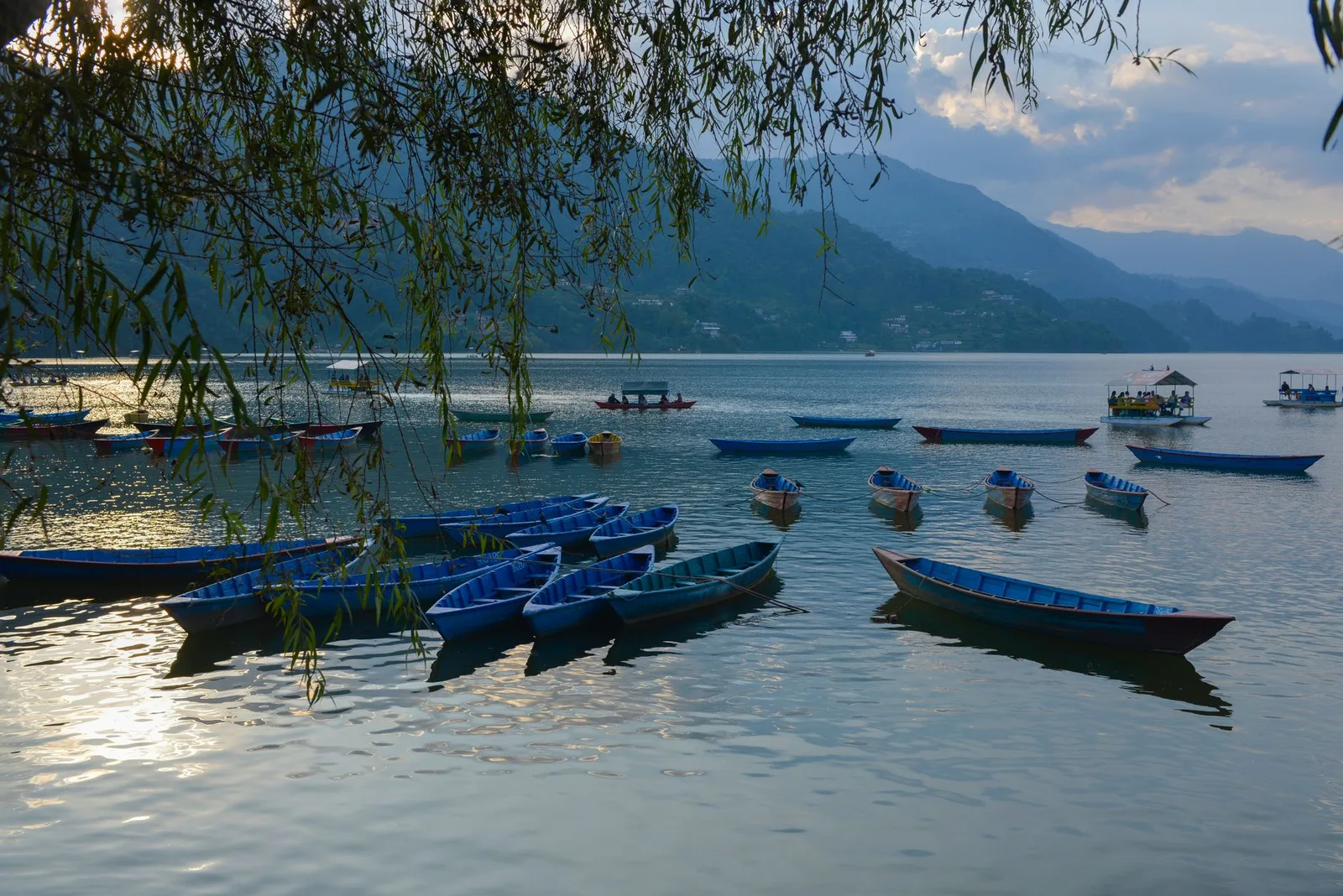 Pokhara and Phewa Lake beneath the Annapurna range, Nepal