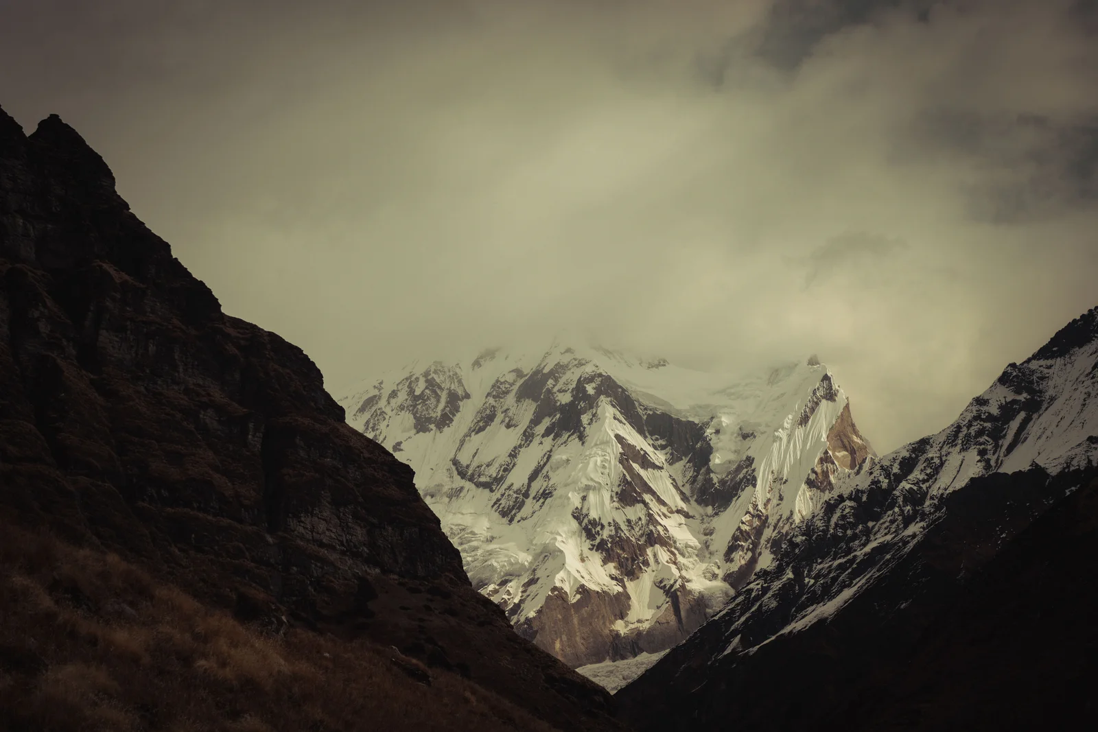 The Annapurna massif in Nepal, whose highest summit carries the worst fatality ratio of any 8,000-metre peak