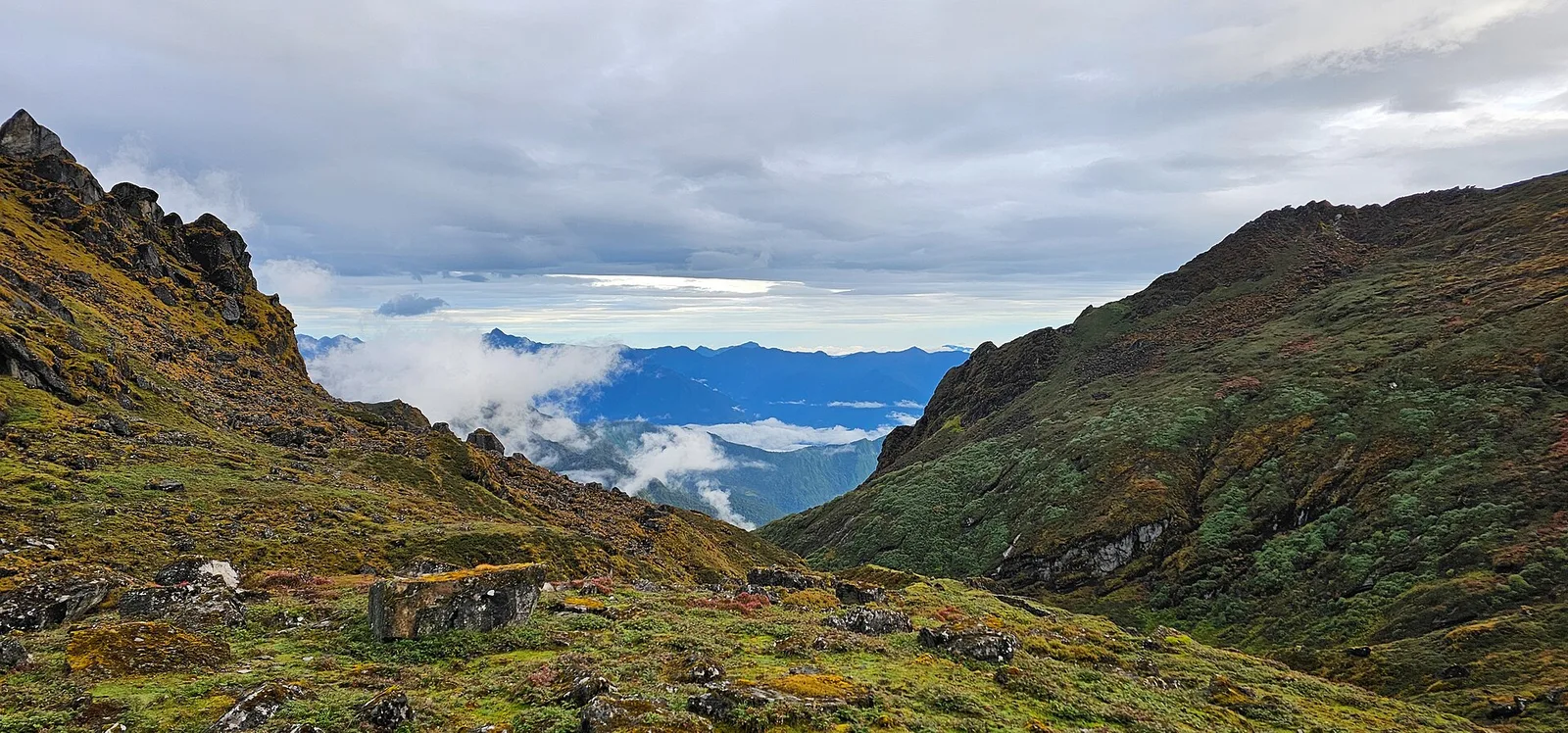 Mera Peak, the highest trekking peak in Nepal, above the Hinku Valley
