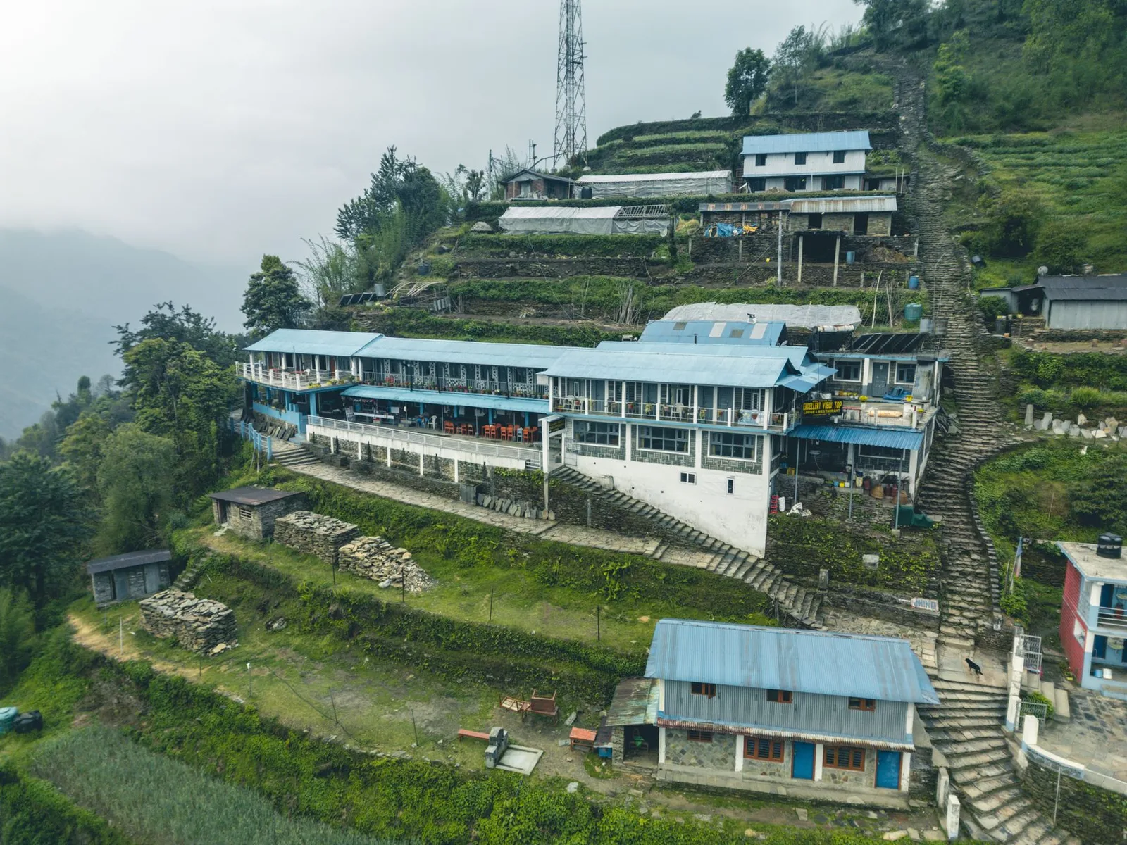A teahouse trekking trail in the Nepal Himalaya