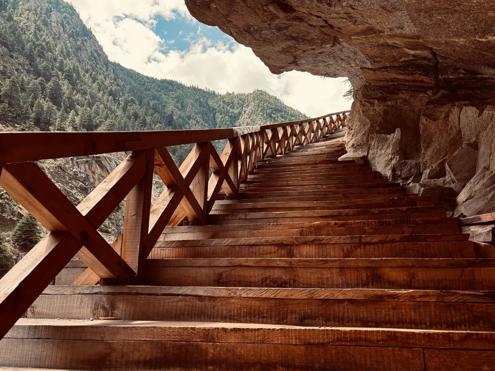 A stone staircase trail in the Nepal Himalaya — long walking days on stone and dust, rather than technical ground