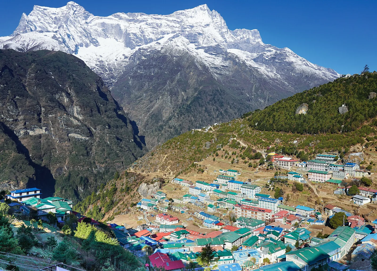 A trekking teahouse lodge in the Nepal Himalaya