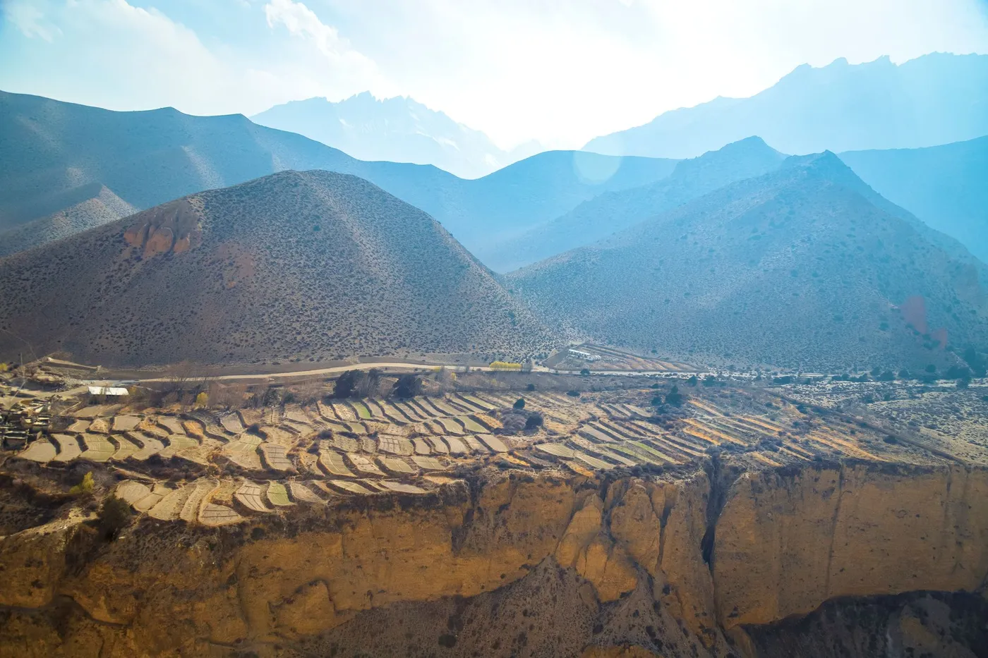 The walled medieval city of Lo Manthang at 3,840m in Upper Mustang